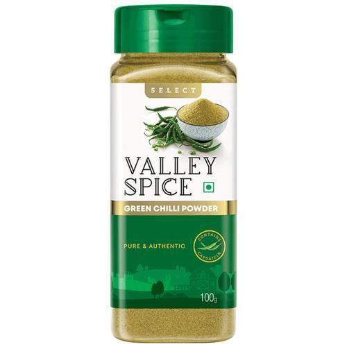Valley Spice Select - Green Chilli Powder, 100 g Pet Bottle-1.webp